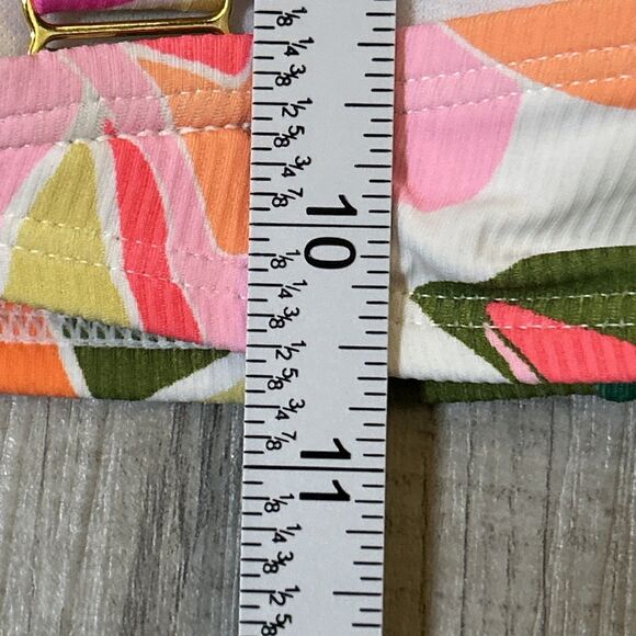 NWT Xhilaration Ribbed Bralette Bikini Top Small 0-2 Tropical Print Swimwear - Picture 16 of 16